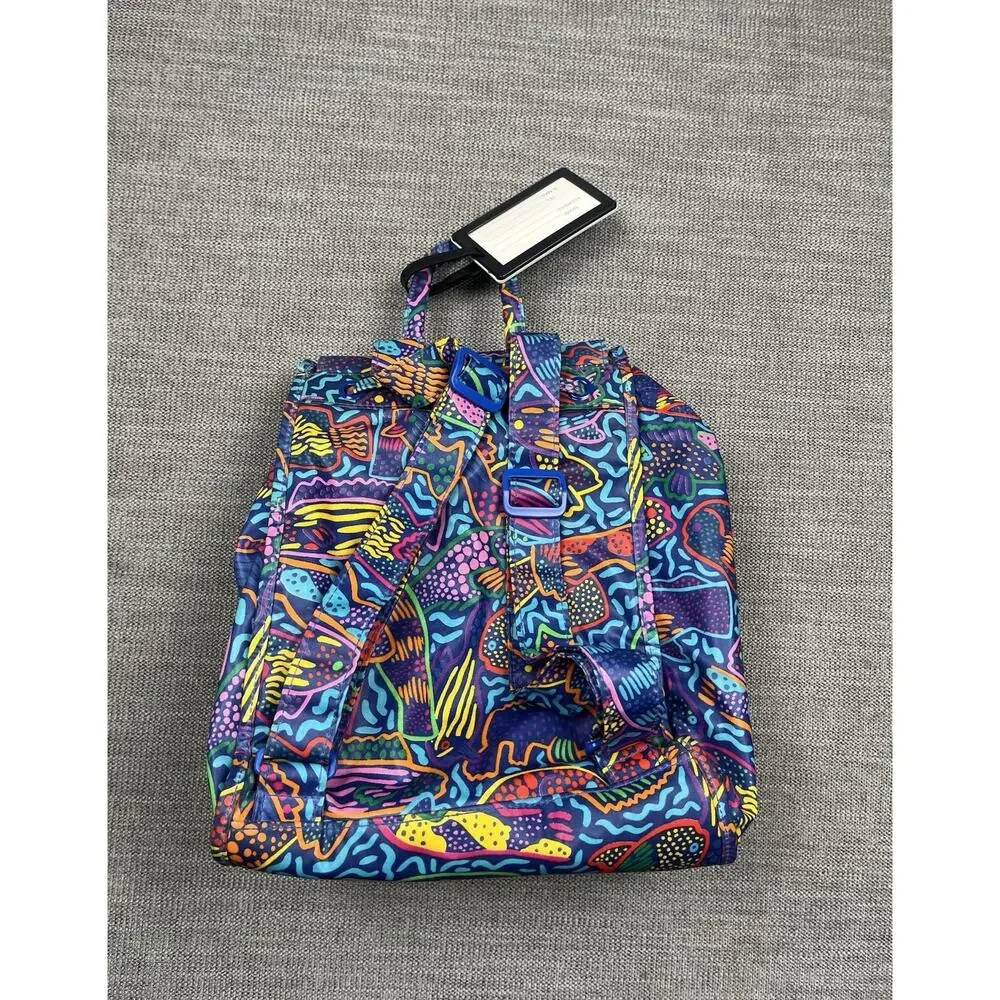 Ken Done Backpack Blue Fish Pattern Water Aqua Straps Lightweight